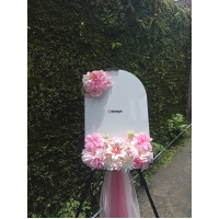 Papan Akrilik Kubah-Bunga Pink