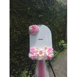 Papan Akrilik Kubah-Bunga Pink