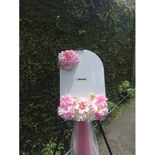 Papan Akrilik Kubah-Bunga Pink