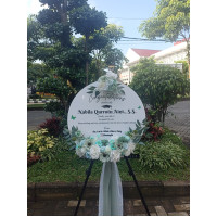 Papan Akrilik Lingkaran-Bunga Hijau