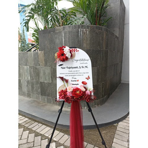 Papan Akrilik Kubah-Bunga Merah