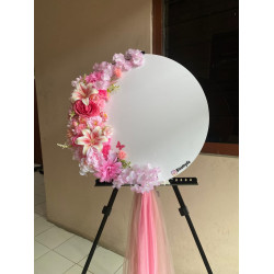 Papan Akrilik Lingkaran-model C_Pink