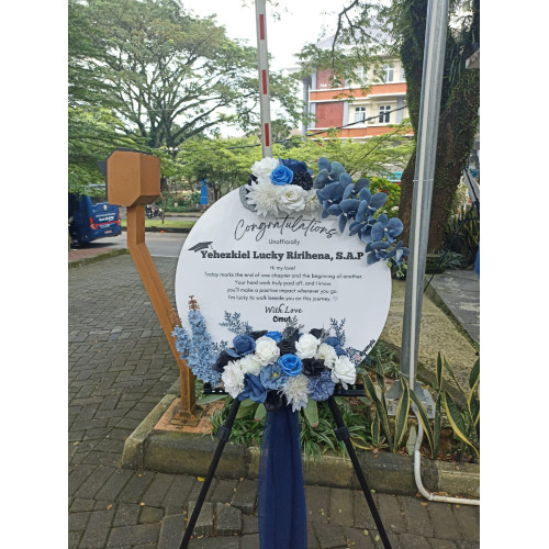 Papan Akrilik Lingkaran-Biru Tua